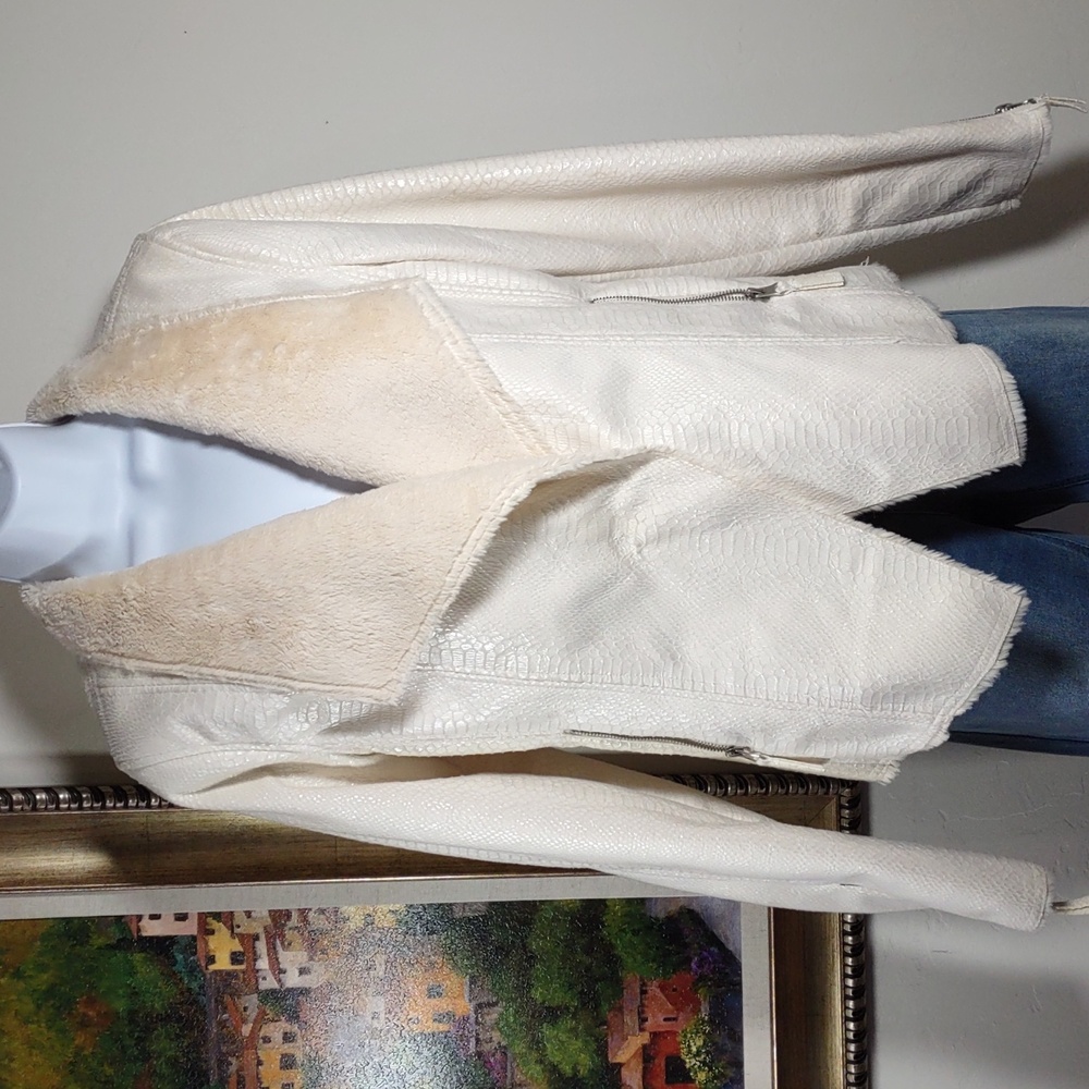 BKE Outerwear Faux Snakeskin/Shearling Jacket